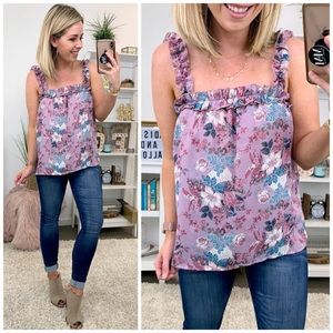 Madison and Mallory floral ruffle tank